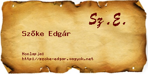 Szőke Edgár névjegykártya